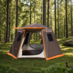 Premium Double Hexagonal Tent - Brown