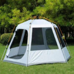Premium Double Hexagonal Tent - Brown - Image 2