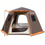 Premium Double Hexagonal Tent - Brown