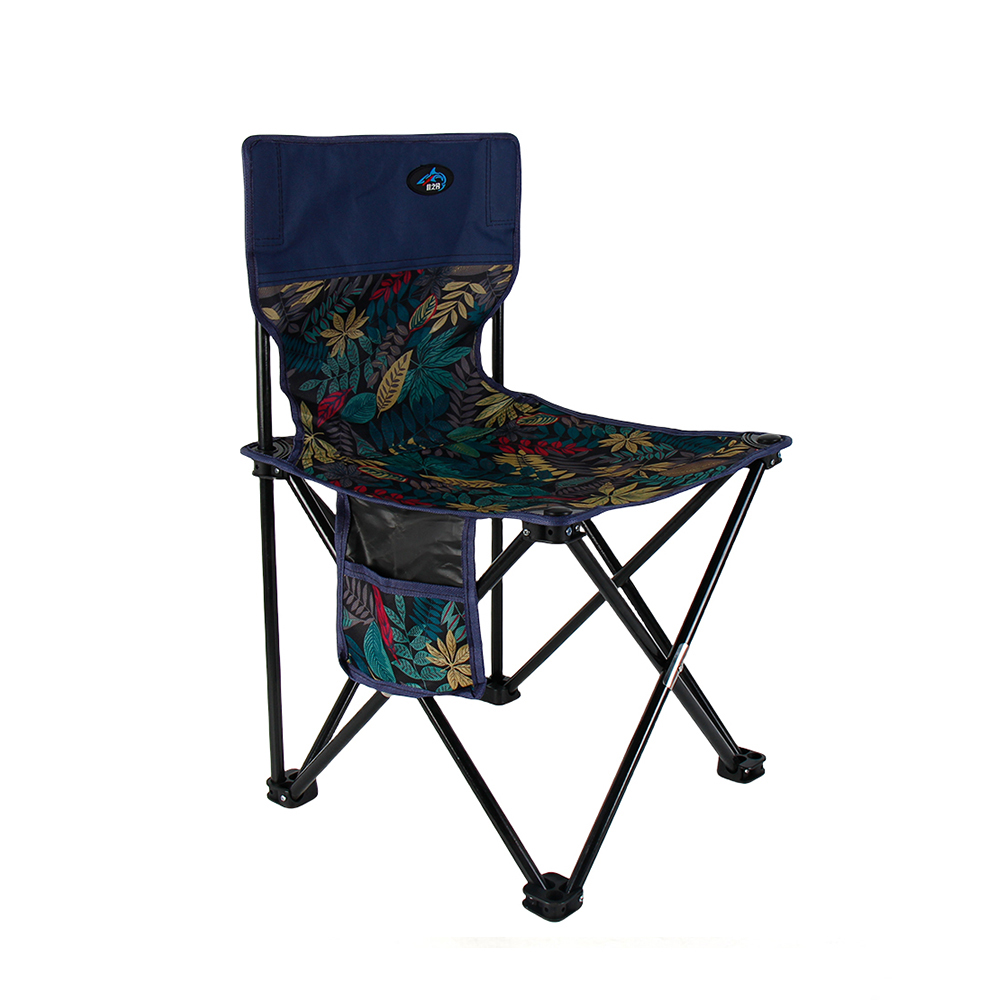 Folding Chair 1 Maple Blue Patchwork Backrest Folding Chair - Image 1