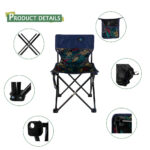 Maple Blue Patchwork Backrest Folding Chair - Image 2