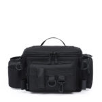 Multi-compartment fishing tackle storage bag - black