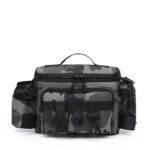 Multi-compartment fishing tackle storage bag - grey