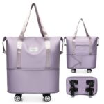 One-layer extended wheeled travel bag-black - Image 6