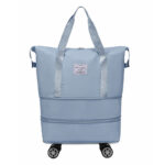 Two-layer extended wheeled travel bag-Light purple - Image 4