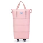 Three-layer expandable wheeled travel bag portable and foldable - black - Image 5